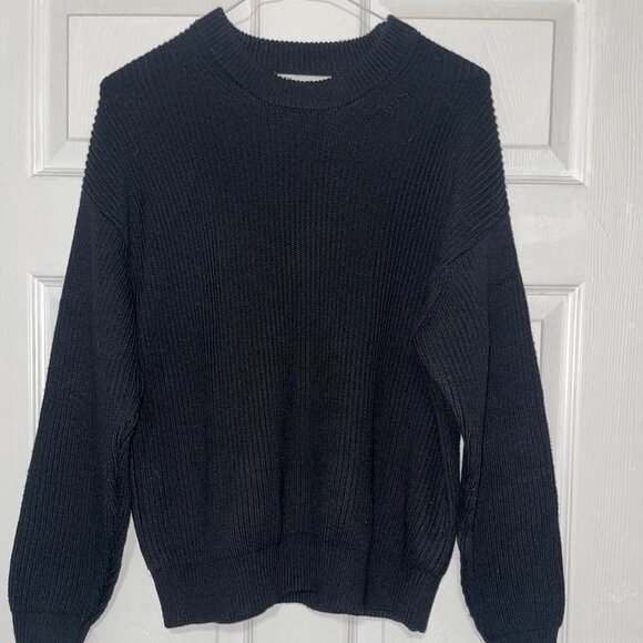 Zara Black Ribbed crew neck Sweater - Picture 1 of 4